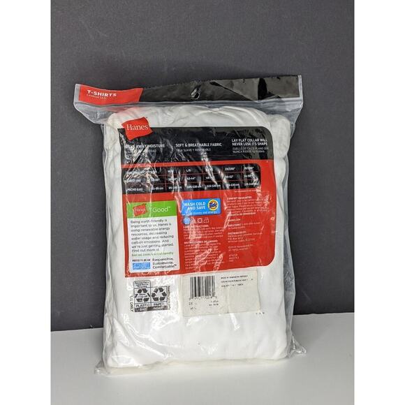 Hanes 3 Pack White Tagless TShirt Mens Size 3XL New - Picture 4 of 5